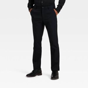 Men's Modern Slim Straight Fit Trousers - Goodfellow & Co Black L